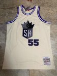 NBA 55 Jason Williams Kings M&N authentique crème Chainstitch Maillot